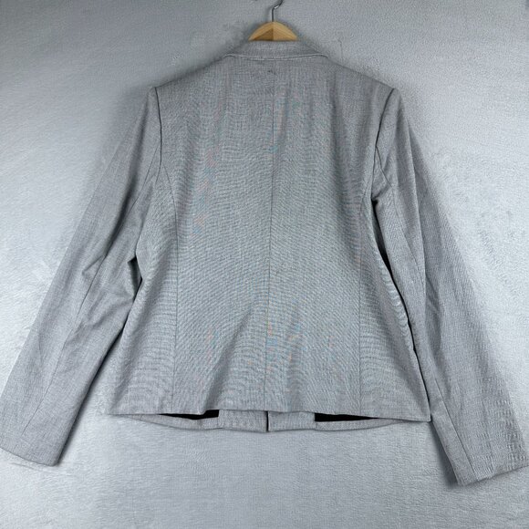 Tahari Women’s Blazer Coat Size 14 Formal Jacket Single Breasted Gray - Picture 2 of 11